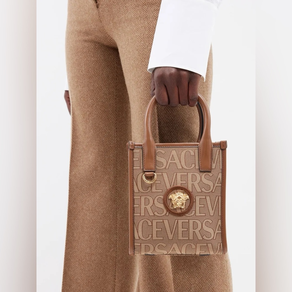 AUTHENTIC Versace Logo Jacquard Mini Tote Bag